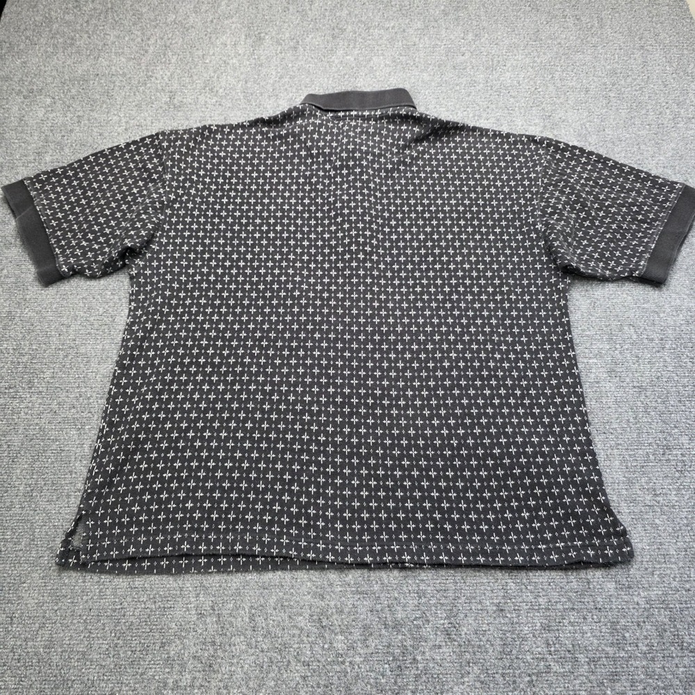 VTG New‎ York Sportswear Exchange Polo Shirt XL Black Geometric Cotton Canada - Picture 5 of 5